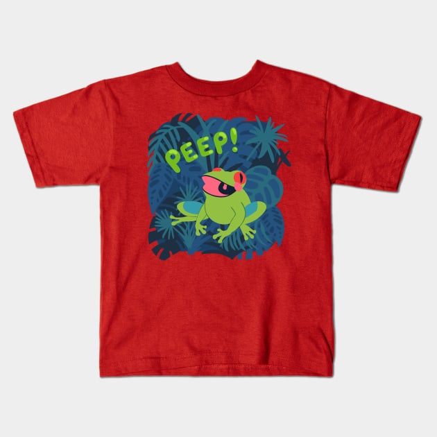 Tree Frog Peep! Kids T-Shirt by Abbilaura
